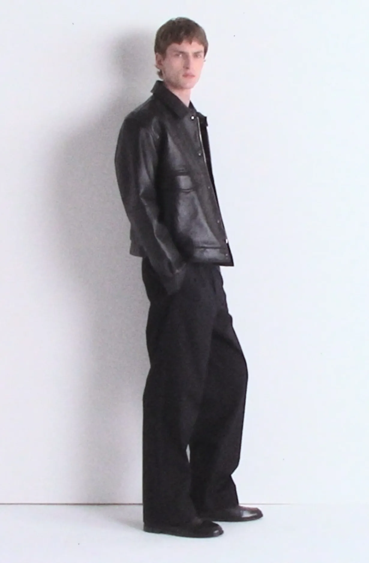 COTTON WIDE-LEG PANTS