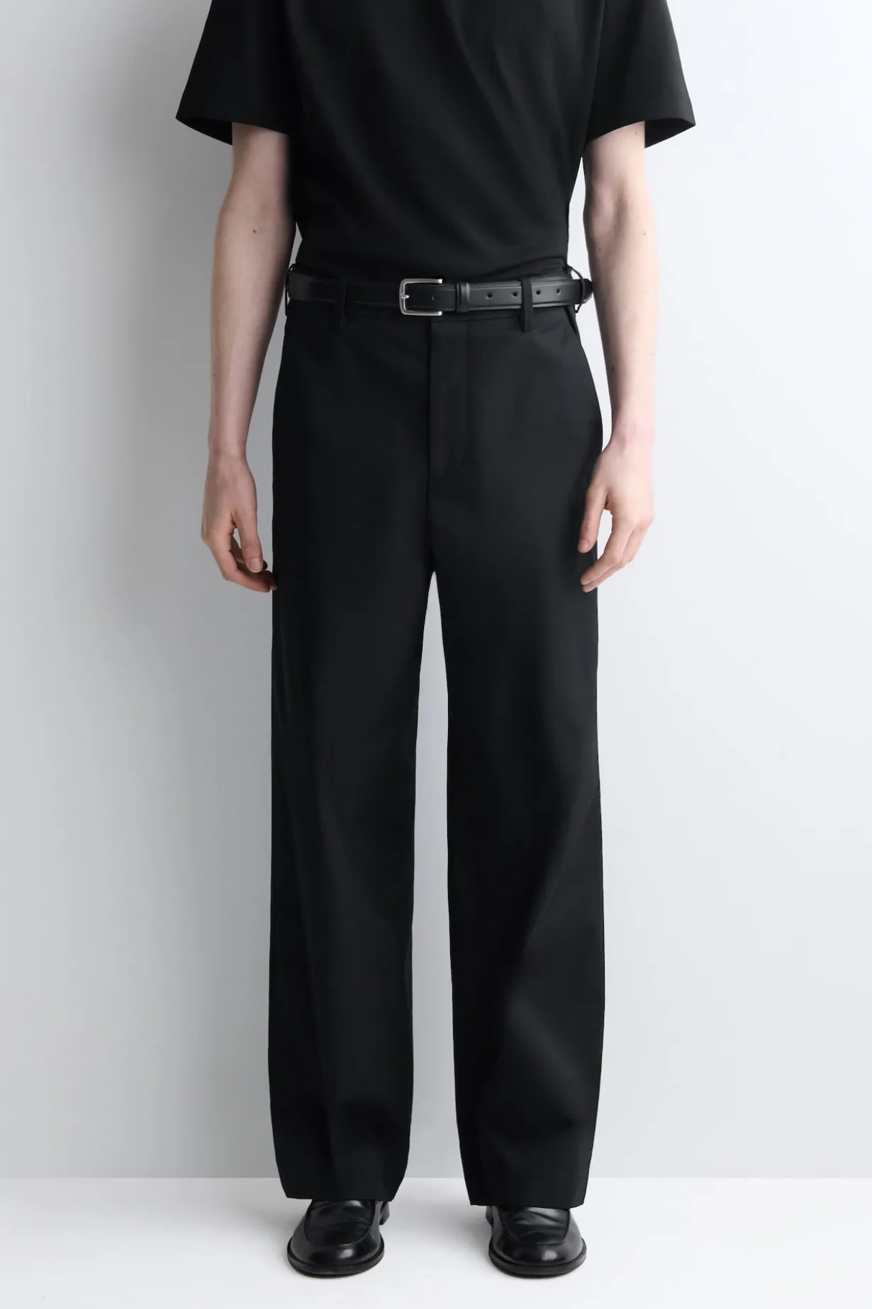 COTTON WIDE-LEG PANTS