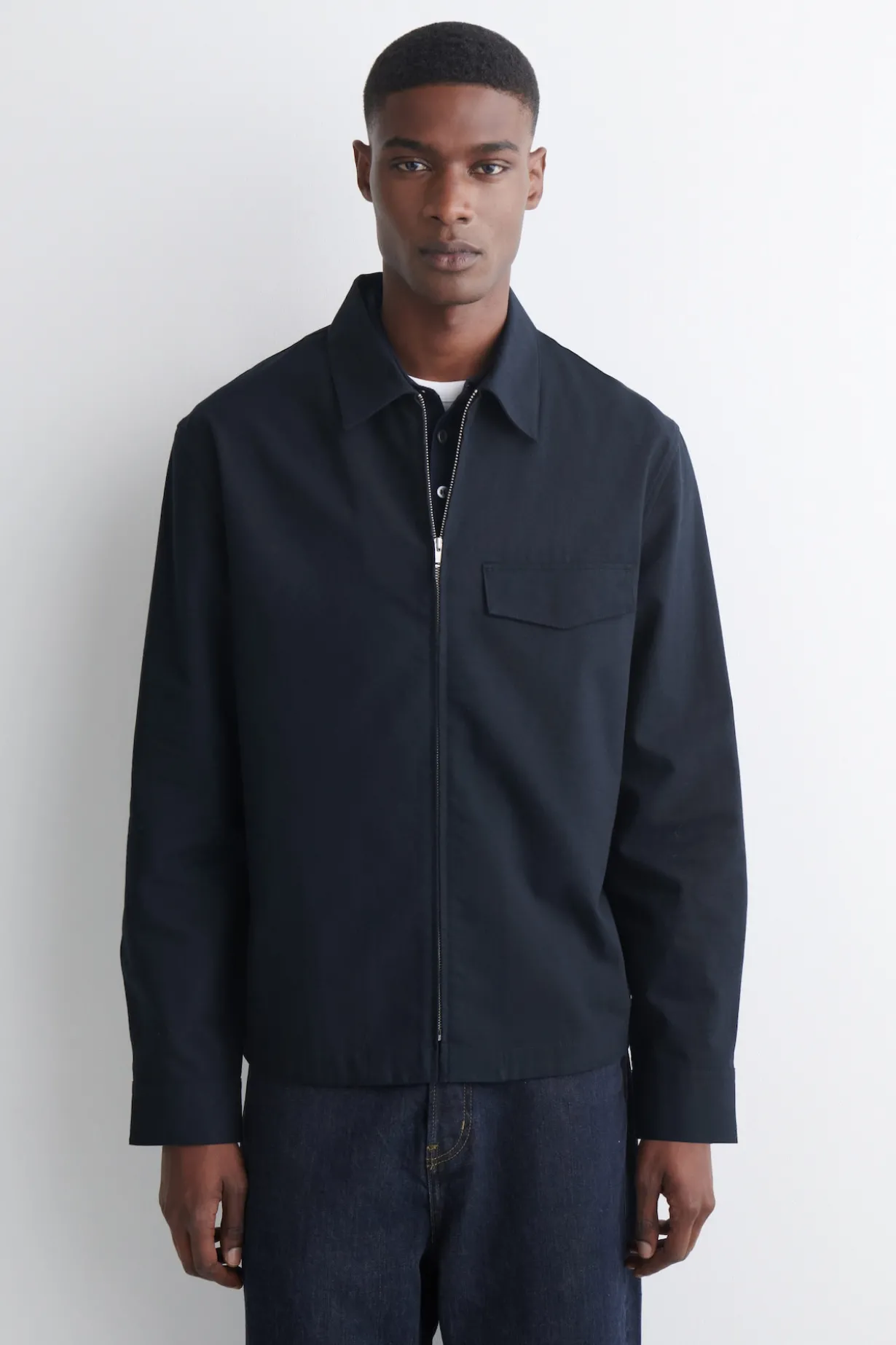 COTTON ZIPPED OVERSHIRT