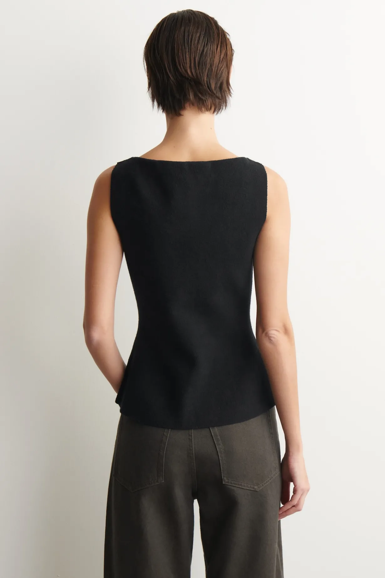 COTTON-BLEND CREPE VEST