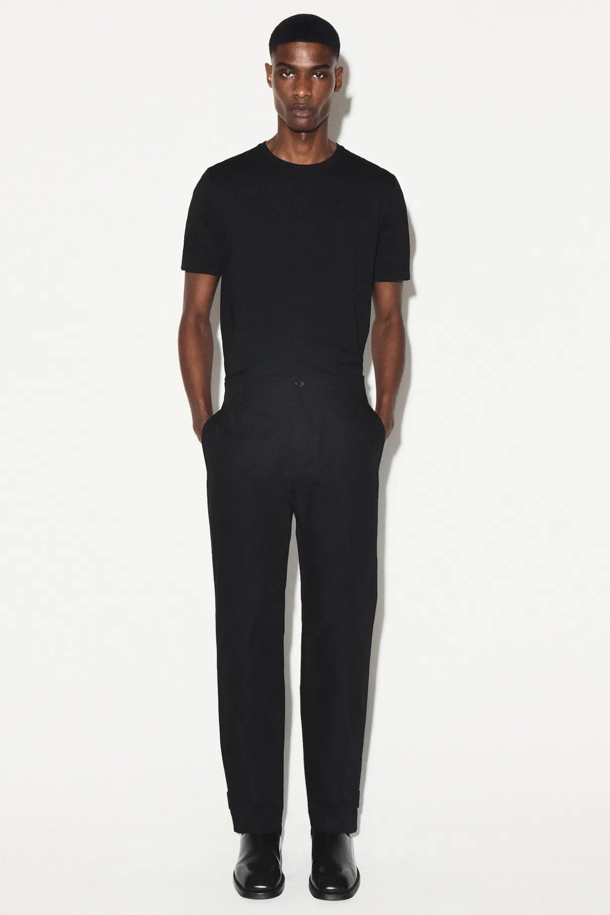 COTTON-CANVAS REGULAR-FIT STRAIGHT-LEG CHINOS