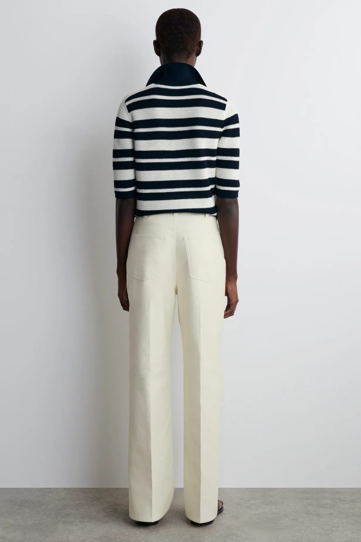 COTTON-CANVAS STRAIGHT-LEG PANTS