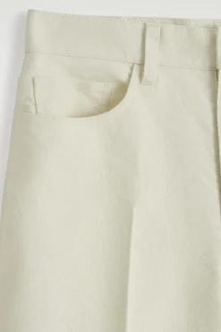 COTTON-CANVAS STRAIGHT-LEG PANTS