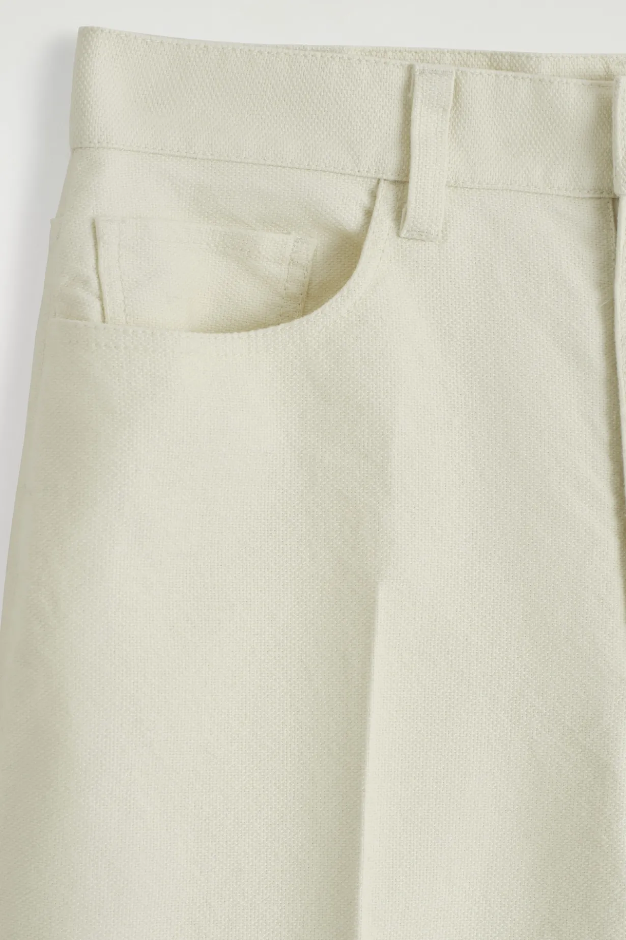 COTTON-CANVAS STRAIGHT-LEG PANTS