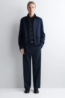 COTTON-LINEN RELAXED-FIT STRAIGHT-LEG PANTS