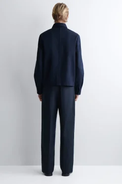 COTTON-LINEN RELAXED-FIT STRAIGHT-LEG PANTS