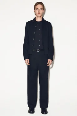 COTTON-LINEN RELAXED-FIT STRAIGHT-LEG PANTS