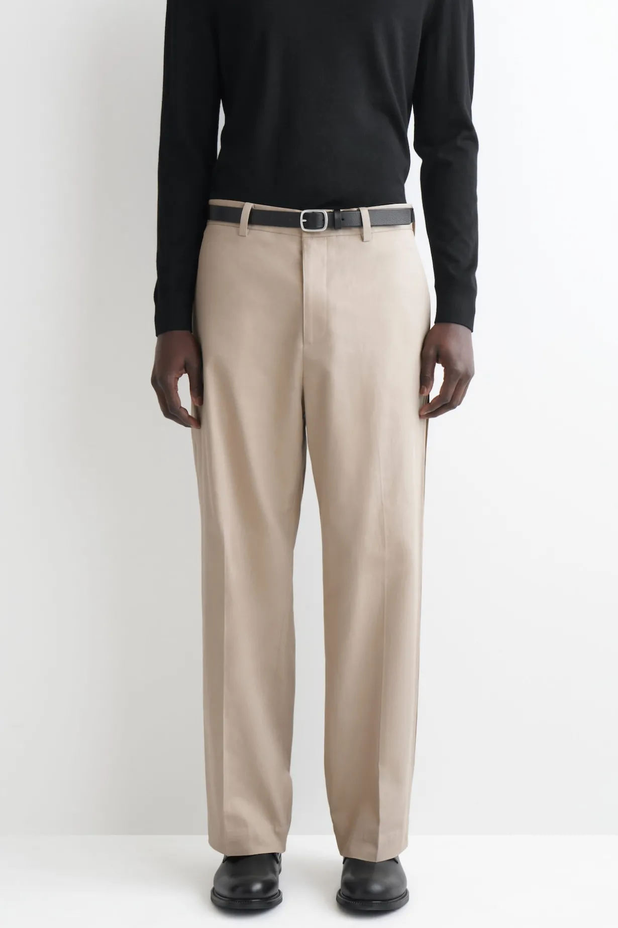 COTTON-LINEN RELAXED-FIT STRAIGHT-LEG PANTS