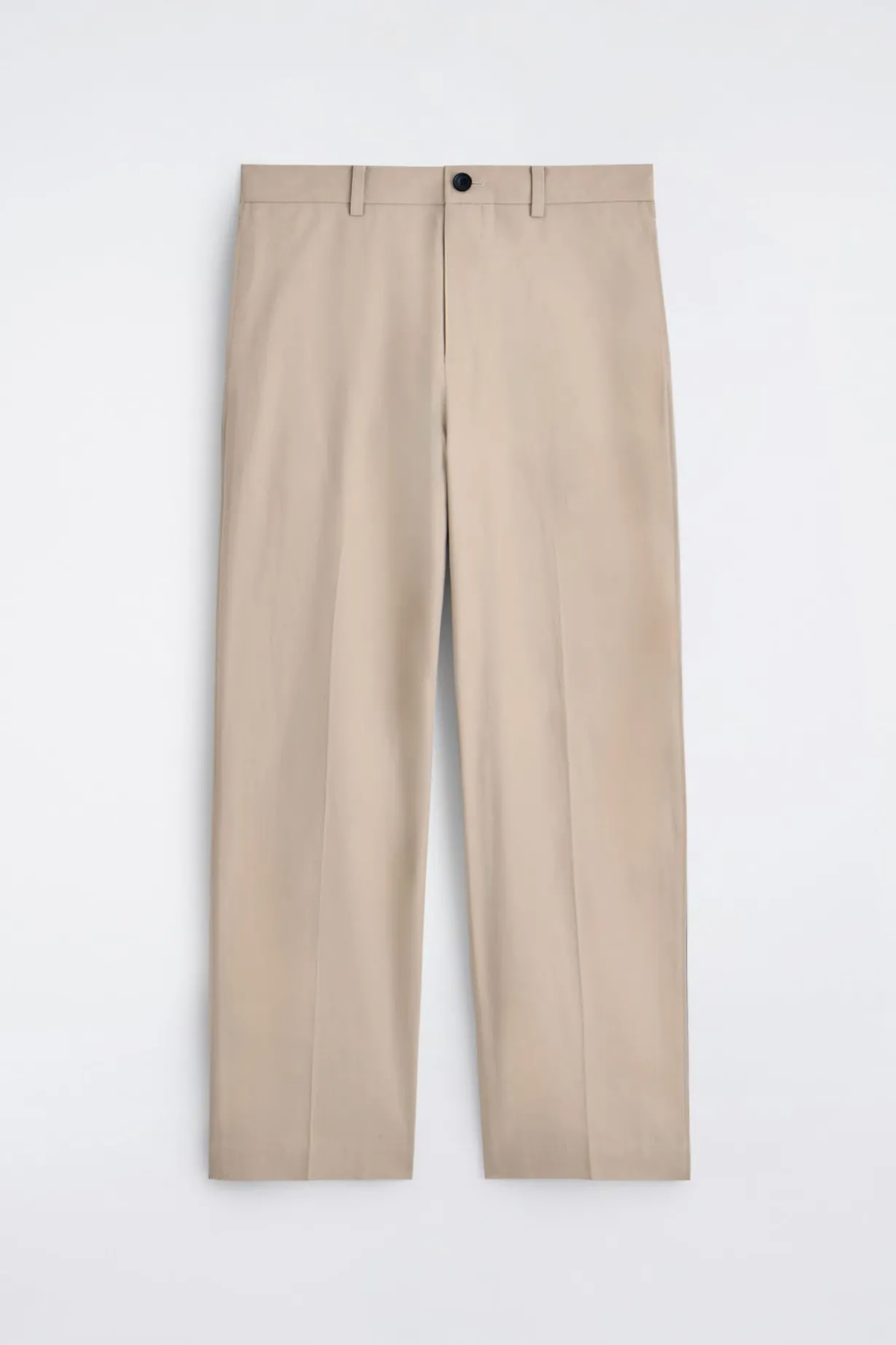 COTTON-LINEN RELAXED-FIT STRAIGHT-LEG PANTS