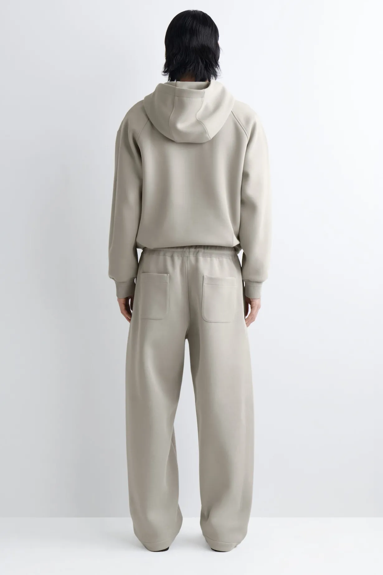 COTTON-PIQUÉ OVERSIZED BARREL-LEG JOGGERS