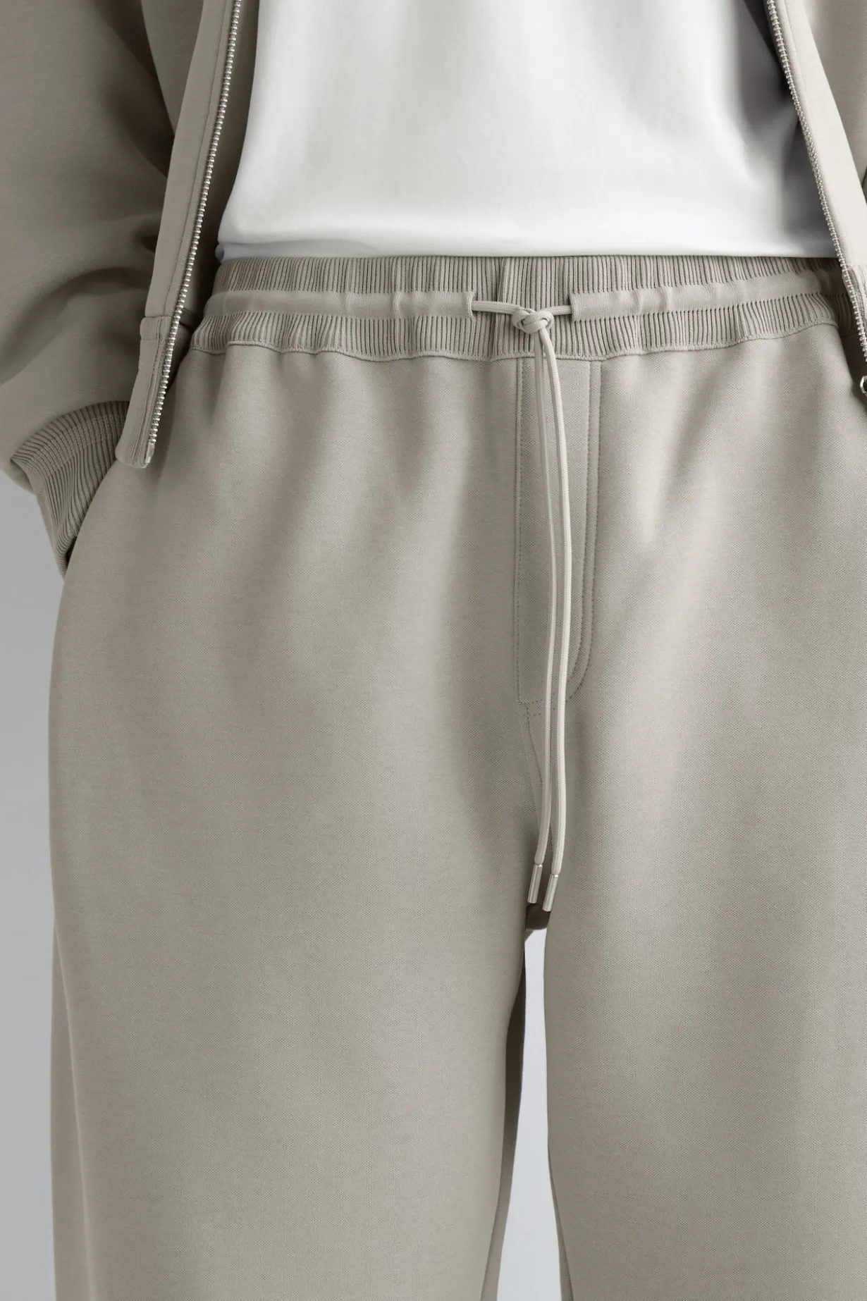COTTON-PIQUÉ OVERSIZED BARREL-LEG JOGGERS