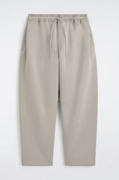 COTTON-PIQUÉ OVERSIZED BARREL-LEG JOGGERS