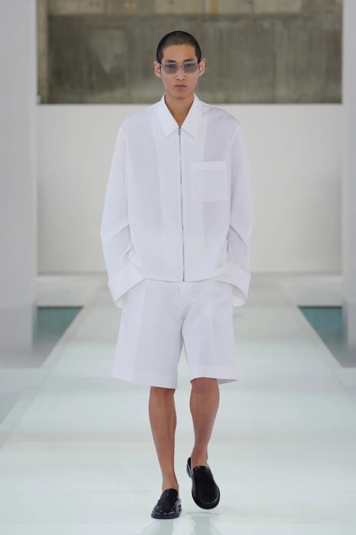 COTTON-POPLIN ZIP-UP SHIRT