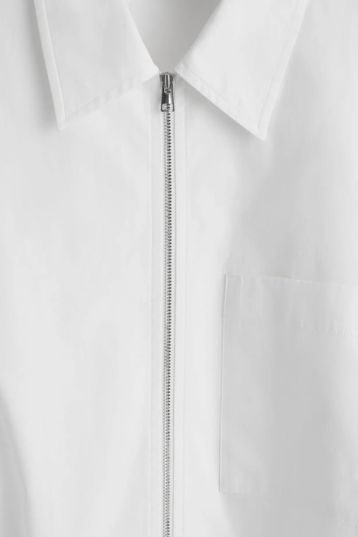 COTTON-POPLIN ZIP-UP SHIRT