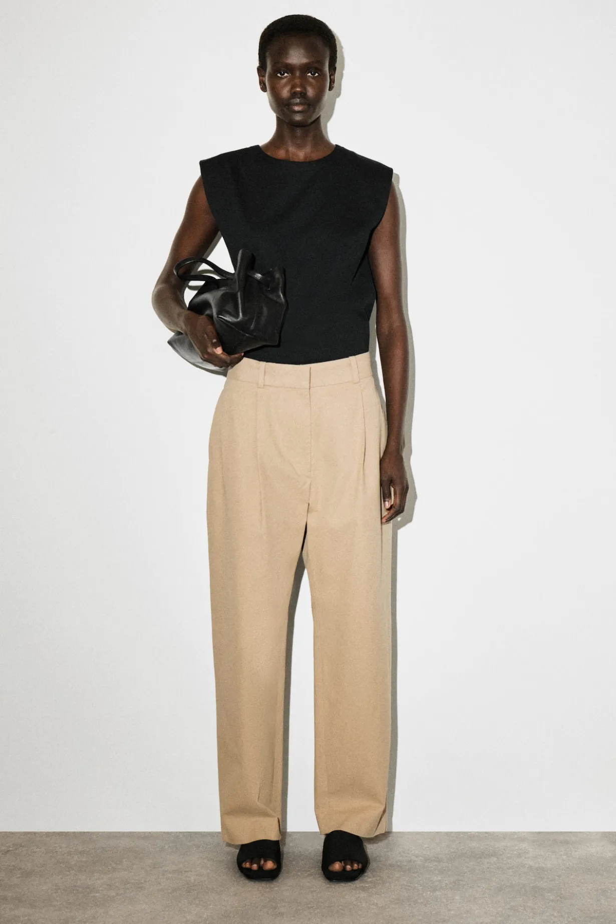 COTTON-TWILL TAPERED PANTS