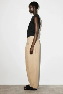 COTTON-TWILL TAPERED PANTS