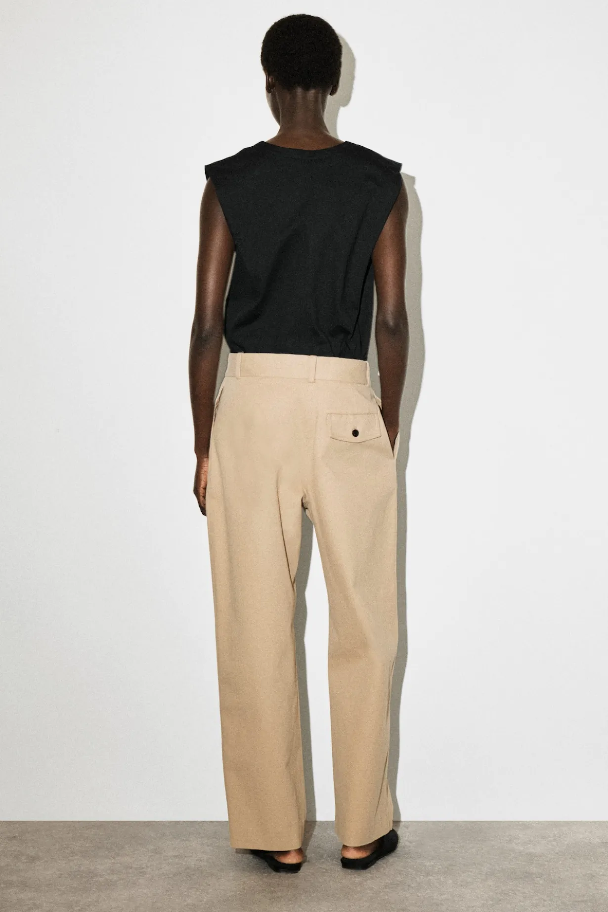 COTTON-TWILL TAPERED PANTS