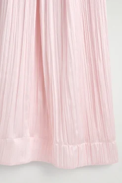 CRINKLED-SATIN MIDI DRESS