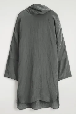 CRINKLED-SATIN MINI DRESS