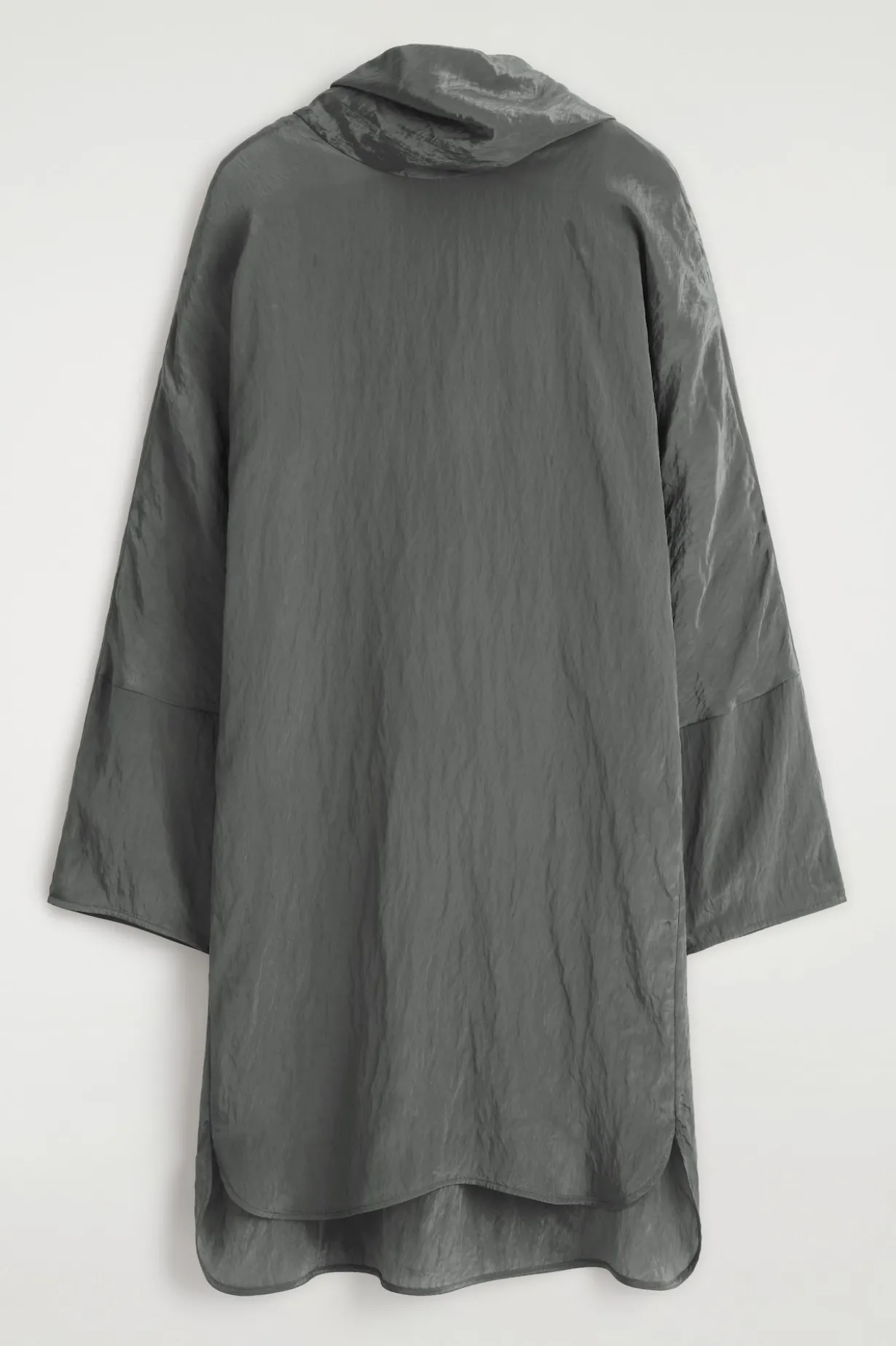 CRINKLED-SATIN MINI DRESS