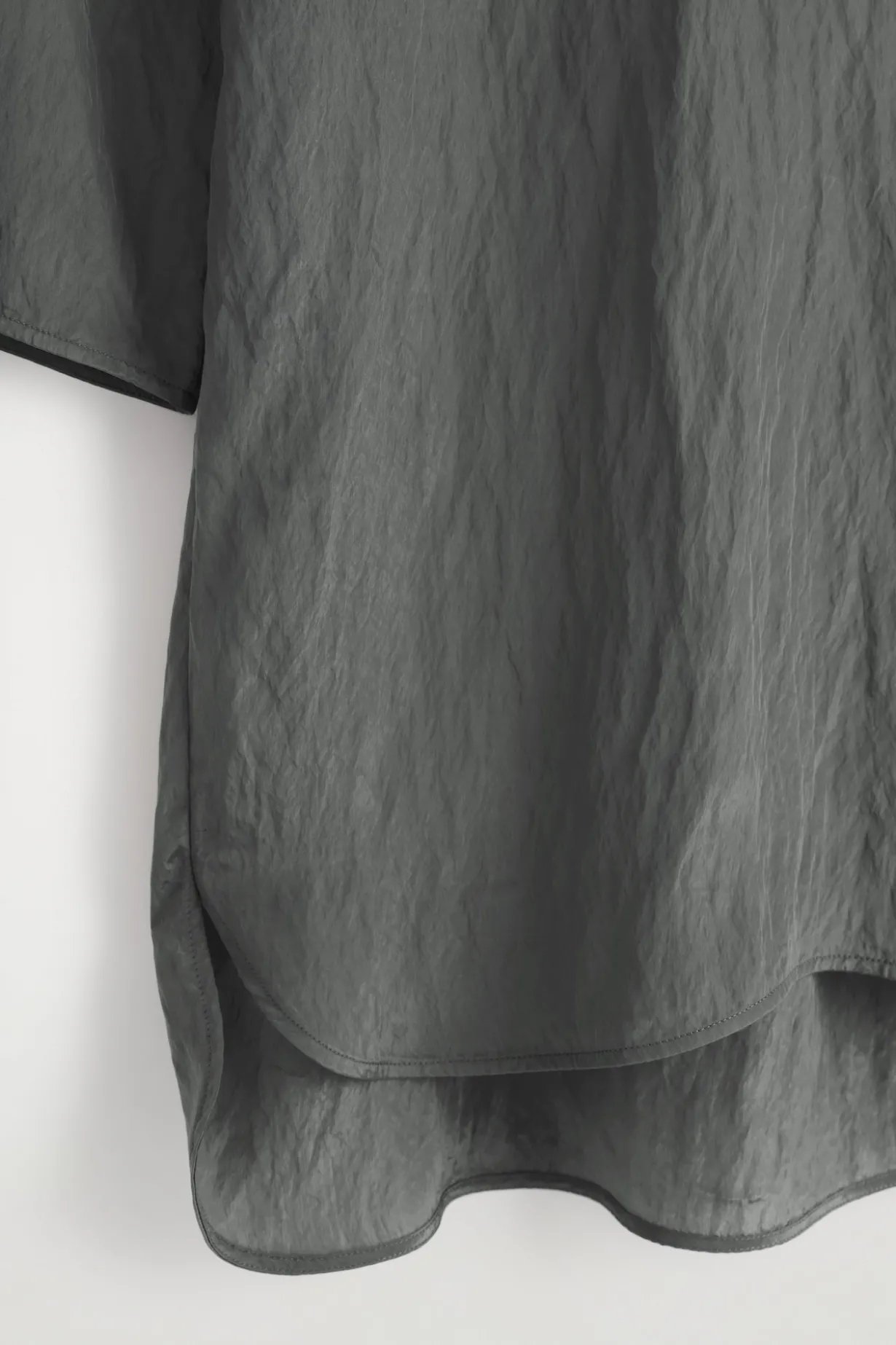CRINKLED-SATIN MINI DRESS