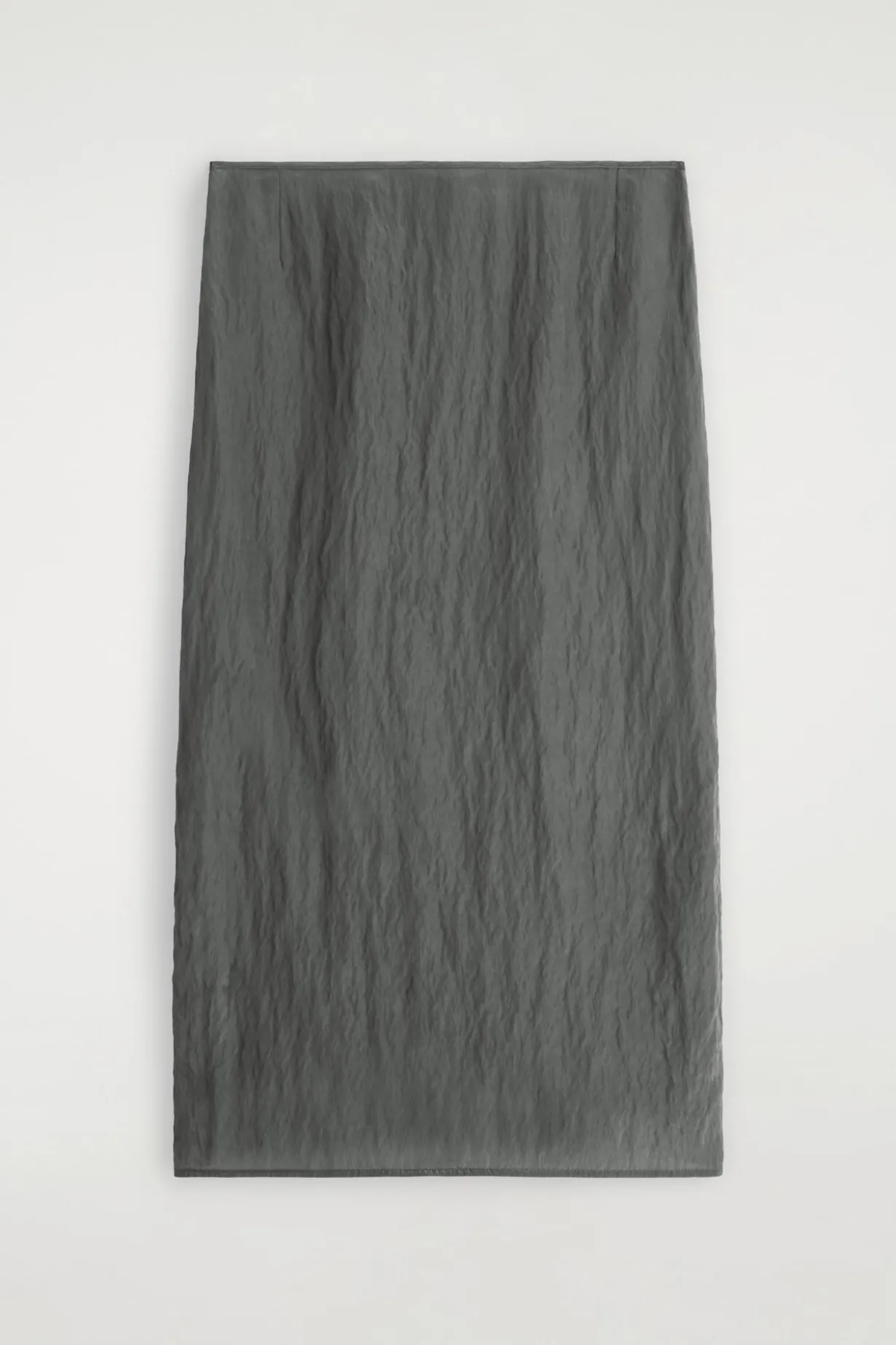 CRINKLED-SATIN PENCIL SKIRT