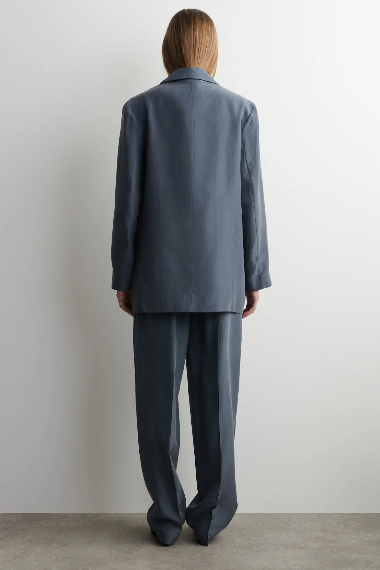 CRINKLED-SILK BLAZER
