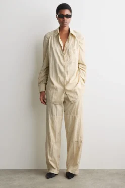 CRINKLED-SILK SHIRT