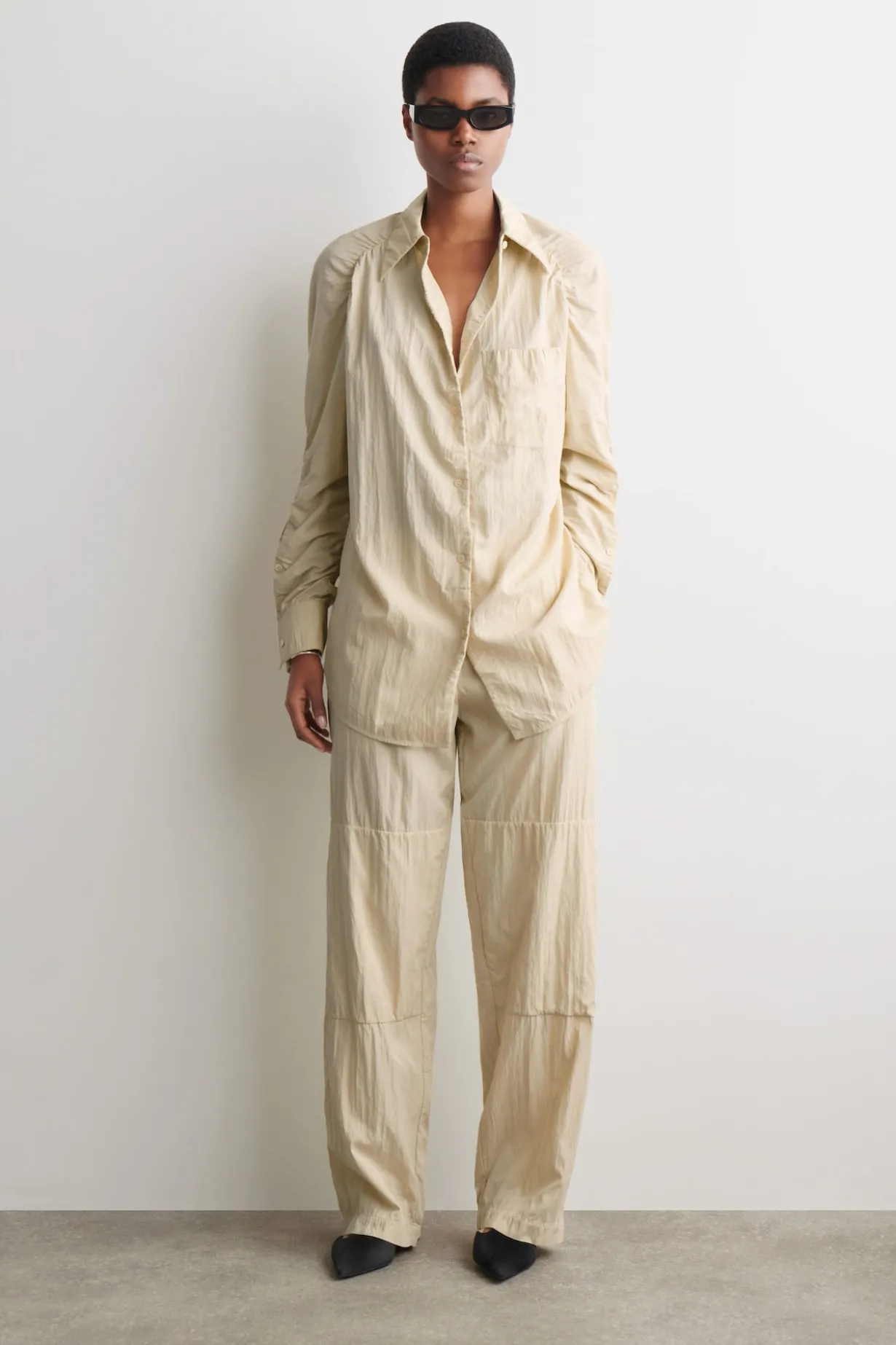 CRINKLED-SILK SHIRT