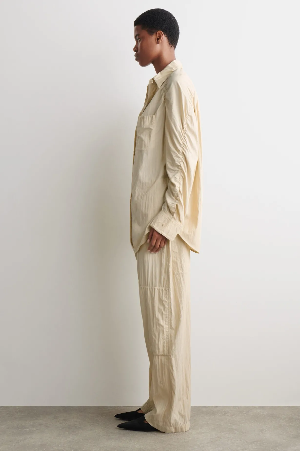 CRINKLED-SILK SHIRT