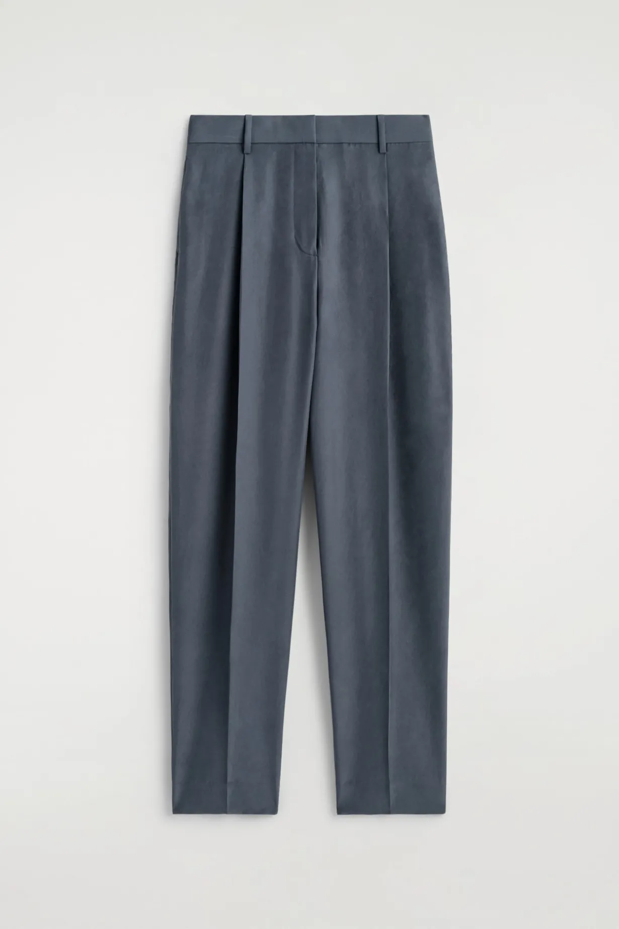 CRINKLED-SILK STRAIGHT-LEG PANTS