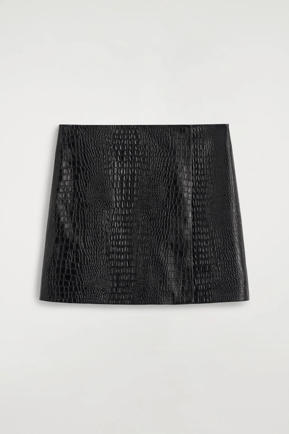 CROC-EFFECT LEATHER MINI WRAP SKIRT