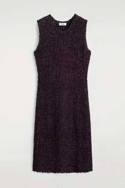 CROCHET-KNIT TAPE-YARN MIDI DRESS