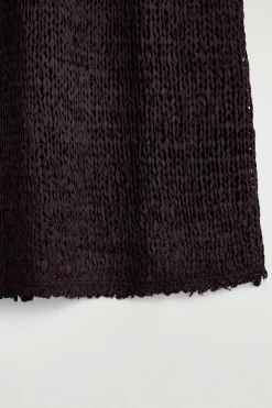 CROCHET-KNIT TAPE-YARN MIDI DRESS