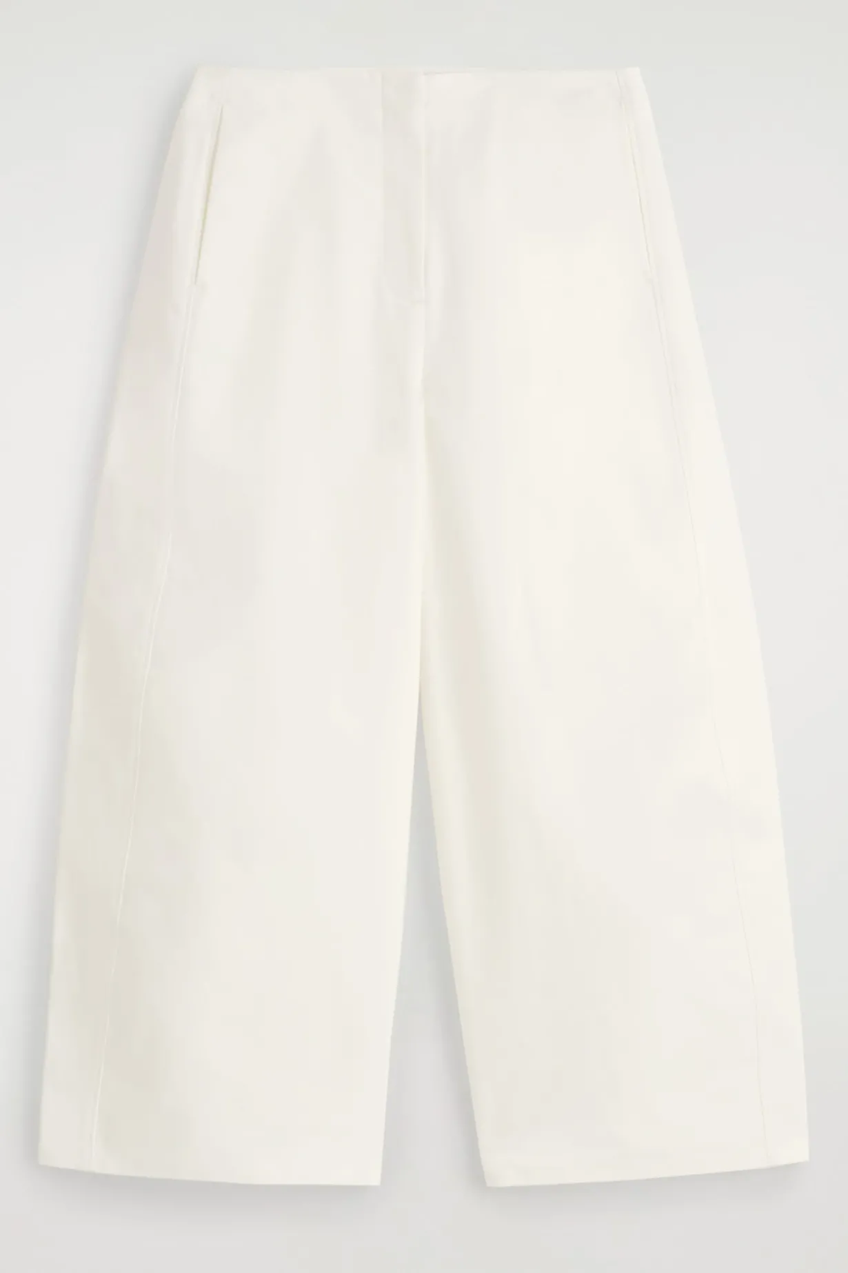 CROPPED BARREL-LEG COTTON PANTS