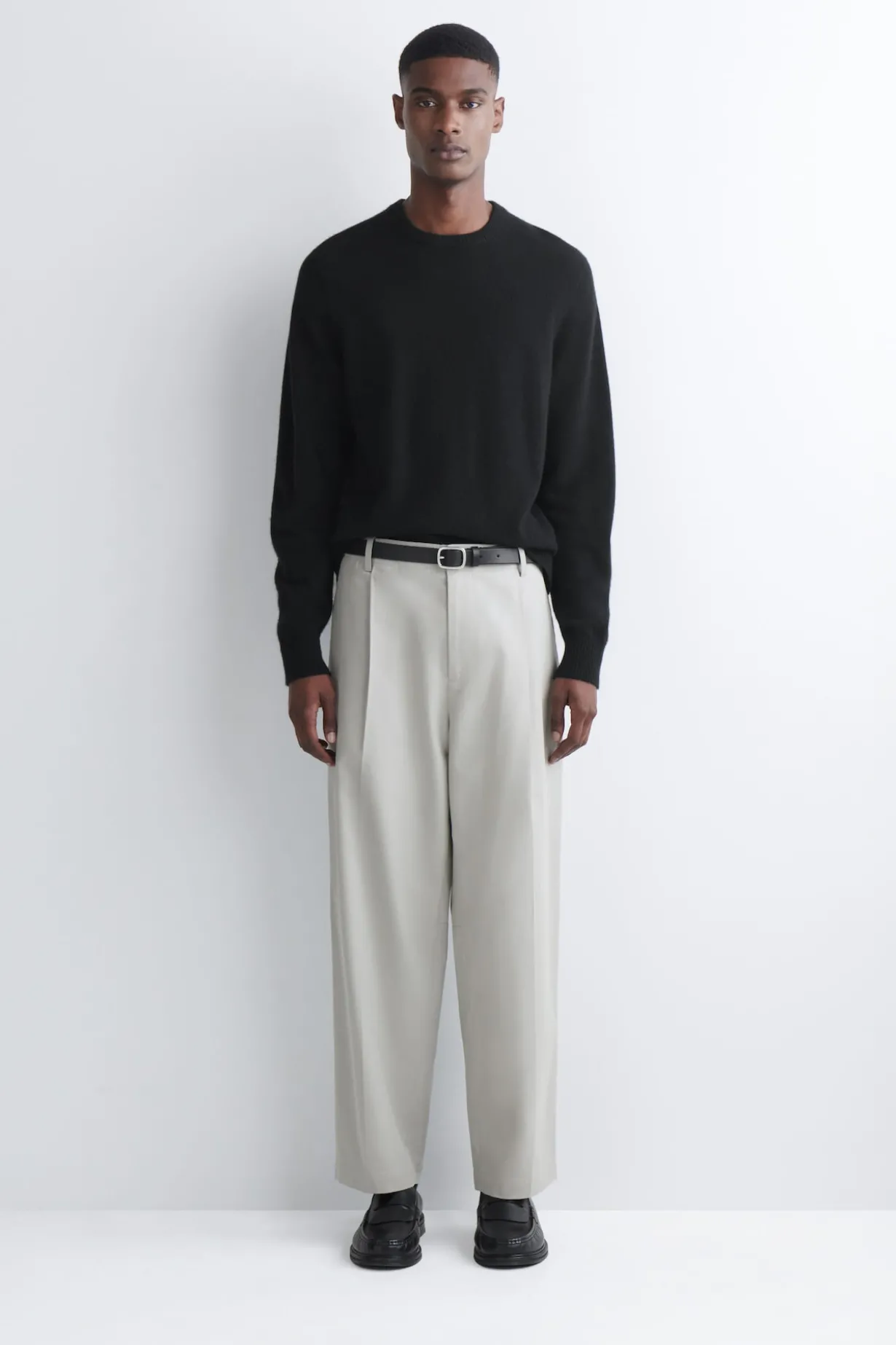 CROPPED COTTON STRAIGHT-LEG TROUSERS