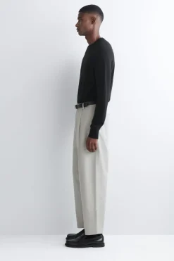 CROPPED COTTON STRAIGHT-LEG TROUSERS
