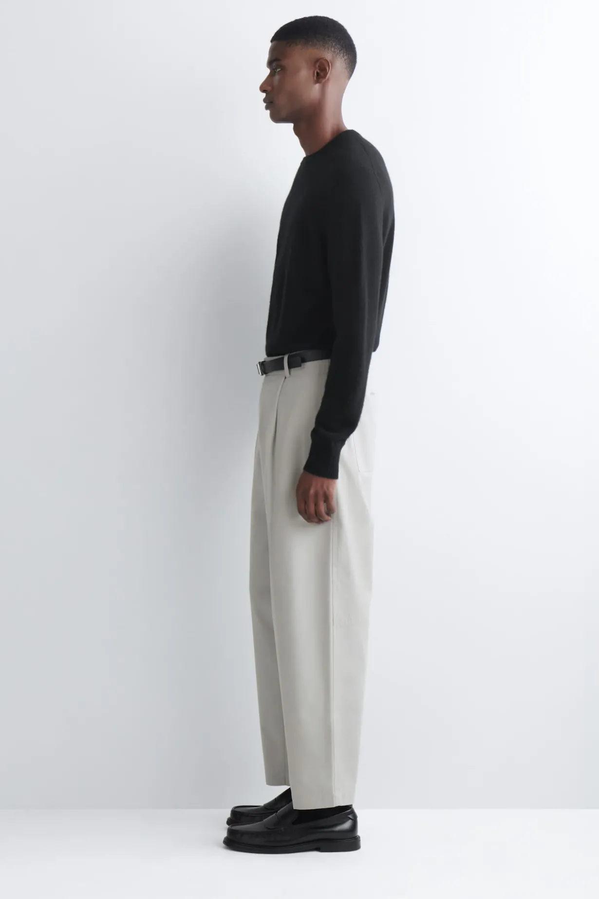 CROPPED COTTON STRAIGHT-LEG TROUSERS