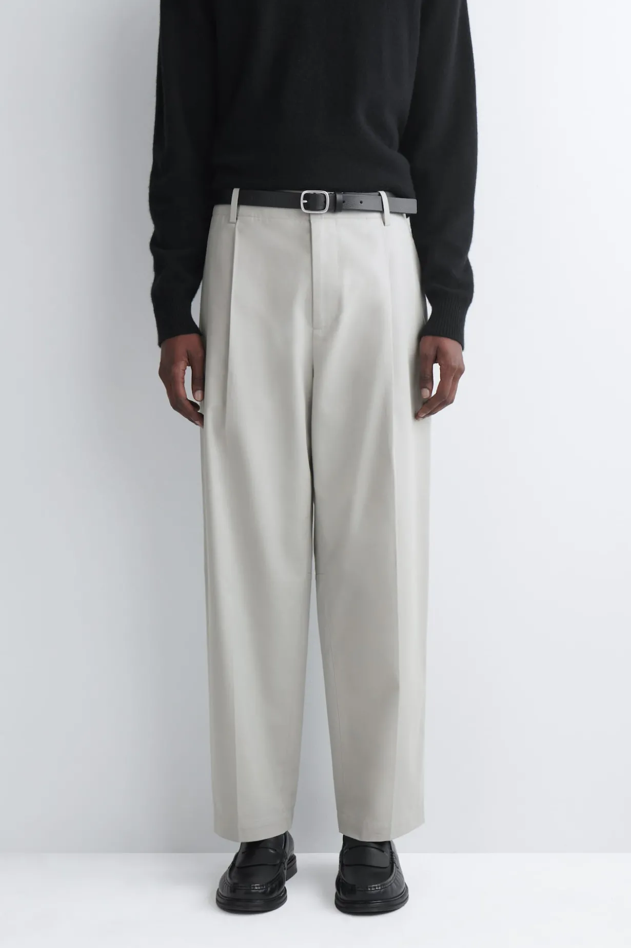 CROPPED COTTON STRAIGHT-LEG TROUSERS