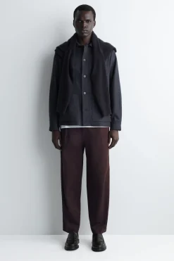 CROPPED COTTON STRAIGHT-LEG TROUSERS