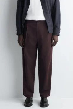 CROPPED COTTON STRAIGHT-LEG TROUSERS