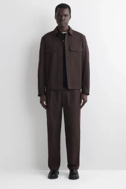 CROPPED COTTON STRAIGHT-LEG TROUSERS