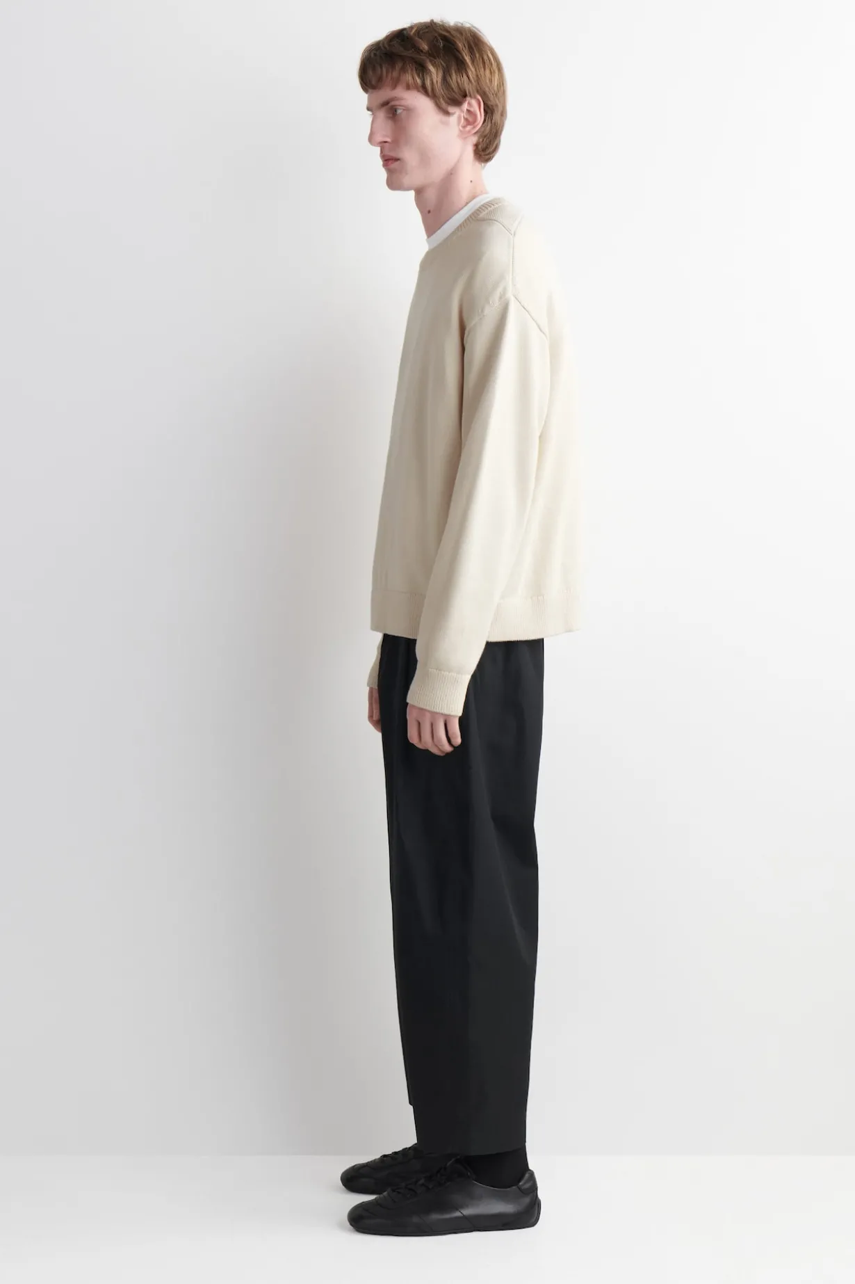 CROPPED ELASTICATED WIDE-LEG PANTS