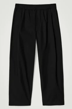 CROPPED ELASTICATED WIDE-LEG PANTS