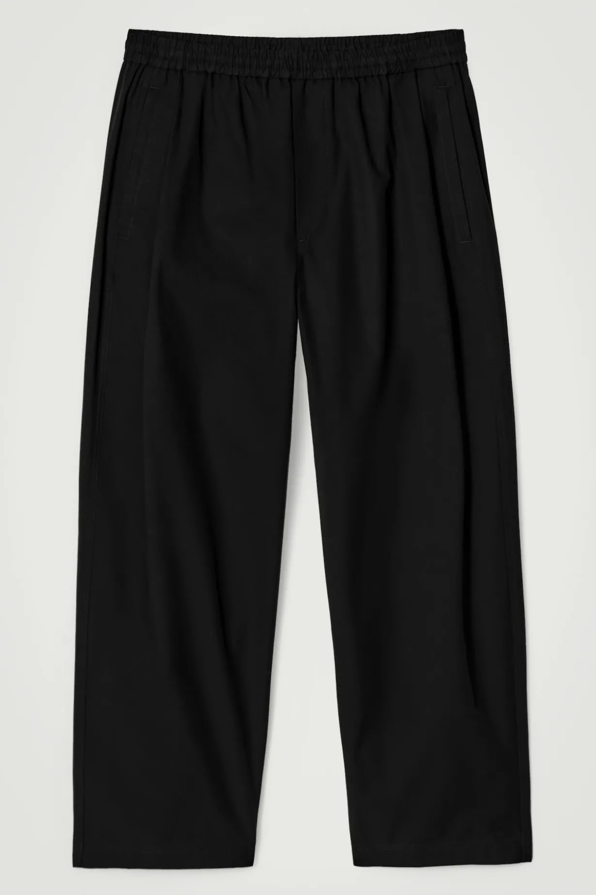 CROPPED ELASTICATED WIDE-LEG PANTS