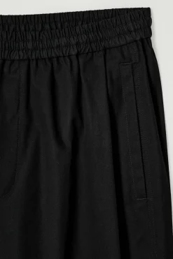 CROPPED ELASTICATED WIDE-LEG PANTS