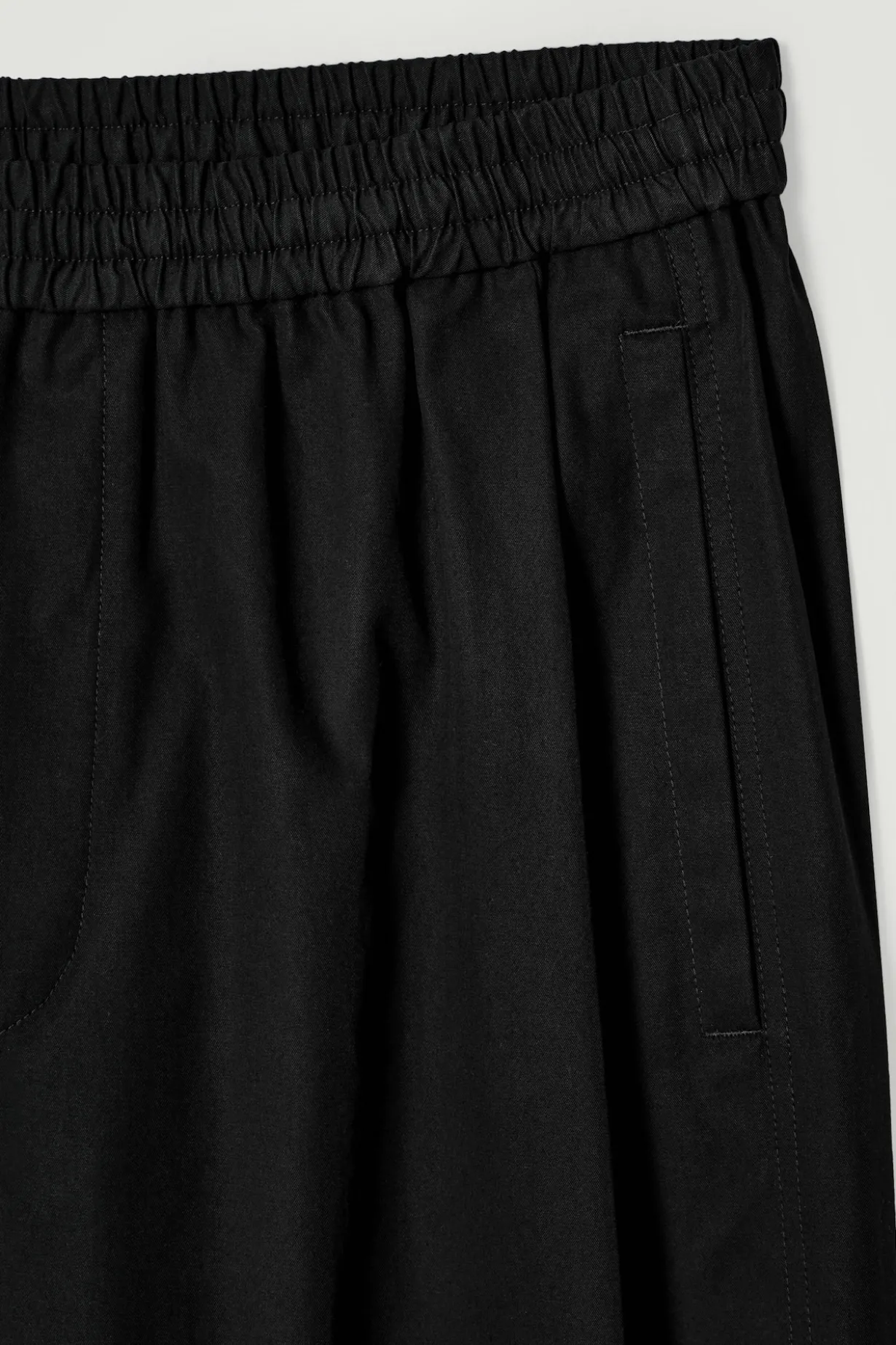 CROPPED ELASTICATED WIDE-LEG PANTS