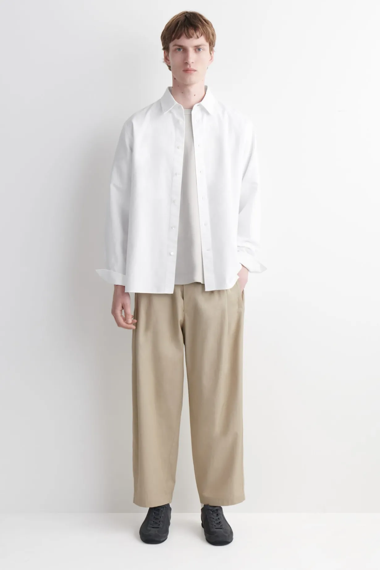 CROPPED ELASTICATED WIDE-LEG PANTS