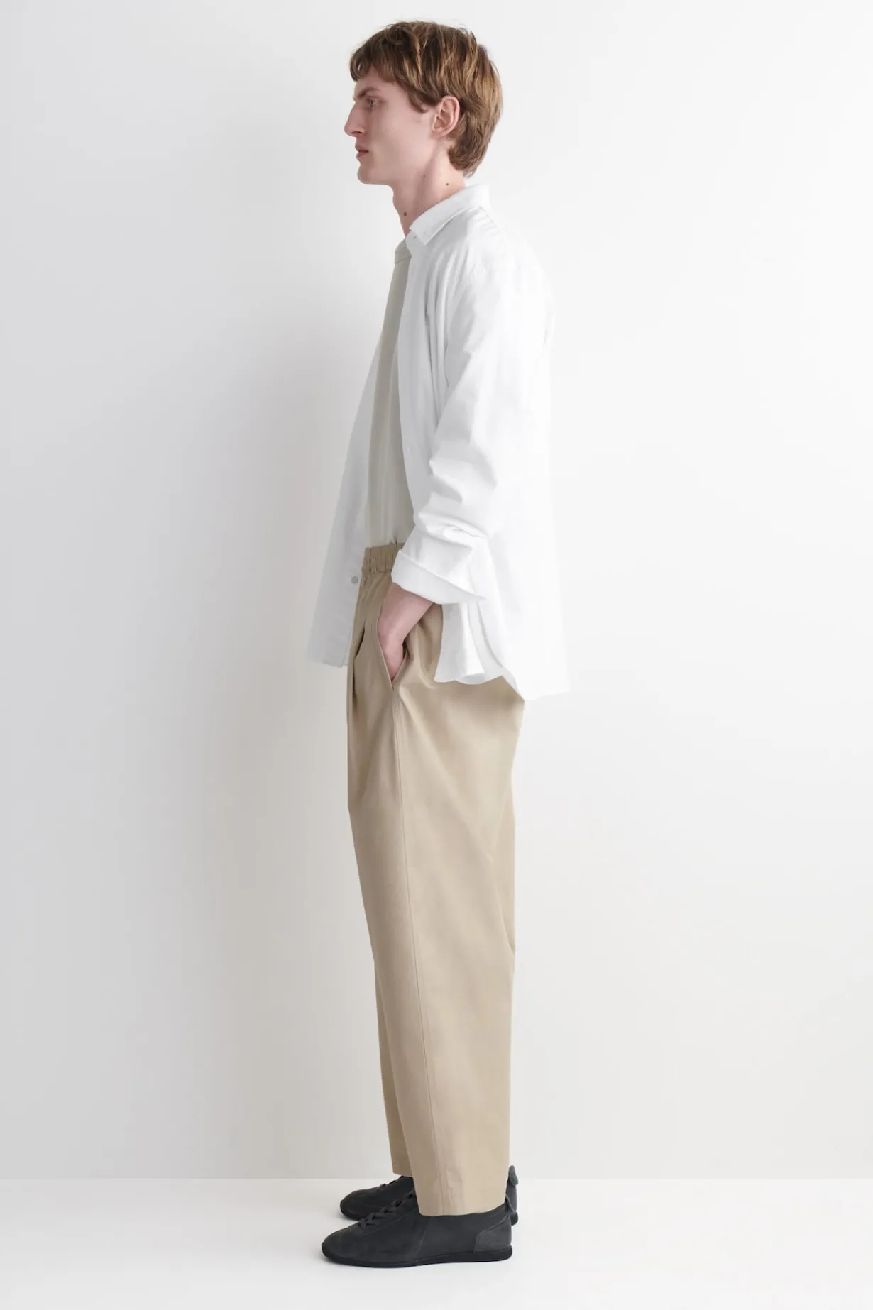 CROPPED ELASTICATED WIDE-LEG PANTS