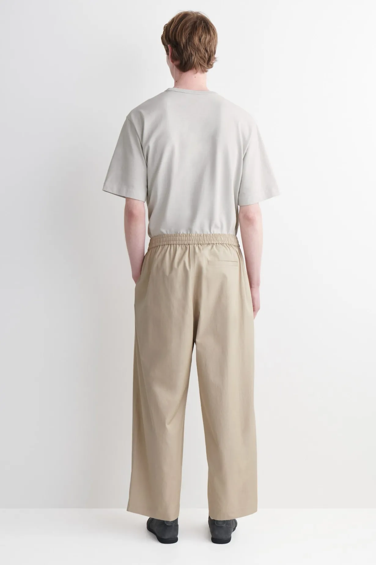 CROPPED ELASTICATED WIDE-LEG PANTS